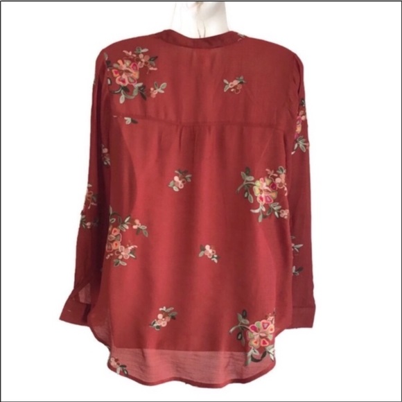 Anthropologie Fig & Flower embroidered button front blouse Size 3X - Picture 2 of 8